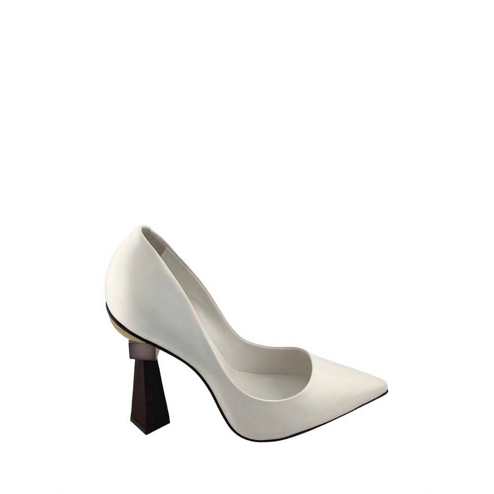 NEW CARRANO anna leather pump heels in white